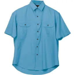 Dusk Blue Mens Plain Bush Shirt